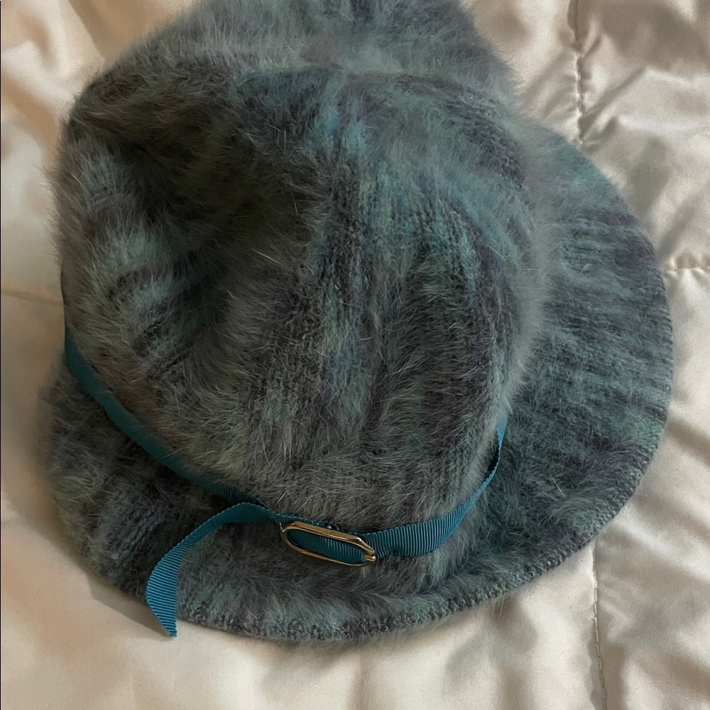 Kangol Fuzzy Hat with Teal Accents